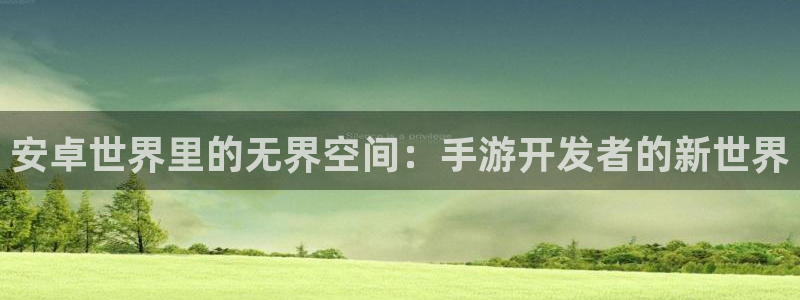 恩佐娱乐官方注册：安卓世界里的无界空间：手游开发者的新世界